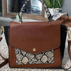 Steve Madden Brown and Snake Pattern Satchel